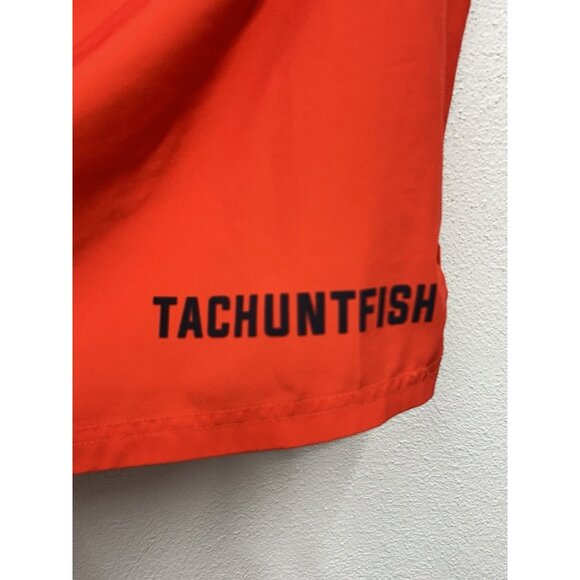 TACHUNTFISH Men's Shorts Large Red Spearhead 6” Inseam Drawstring  Unlined - Picture 3 of 5